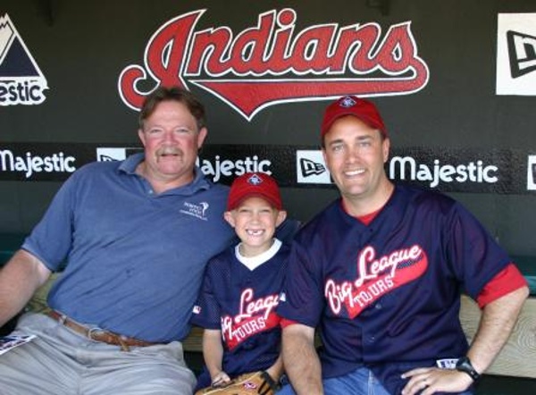 TEAM:Cleveland Indians CITY:Cleveland STADIUM:Progressive Field   Here we are in the dugout on a private stadium tour with Len Barker, former pitcher for the Indians who pitched a perfect game.