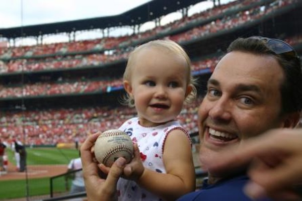 TEAM:St. Louis Cardinals CITY:St. Louis STADIUM:Busch Stadium   As the umpires were going onto the field, home plate umpire, Laz Diaz, tossed a baseball up to my daughter on our family tour. How cool is that?