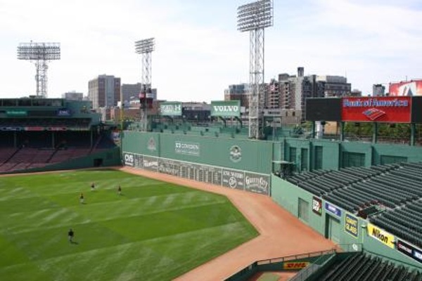 TEAM:Boston Red Sox CITY:Boston STADIUM:Fenway Park   View of the Green Monster from right field taken on our private stadium tour of Fenway.