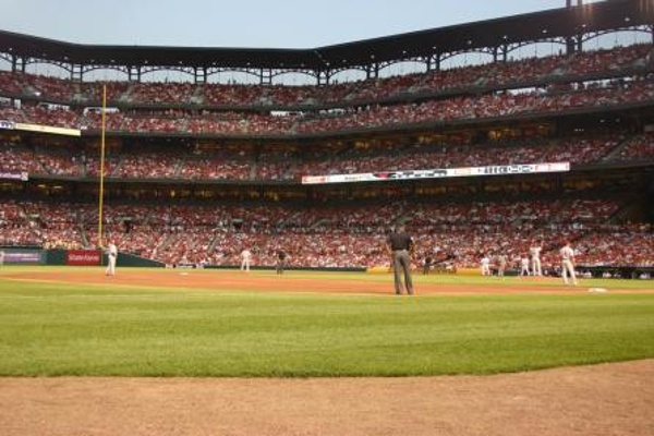 Team: St. Louis Cardinals City: St. Louis Stadium: Busch Stadium View from our seats of Busch Stadium.