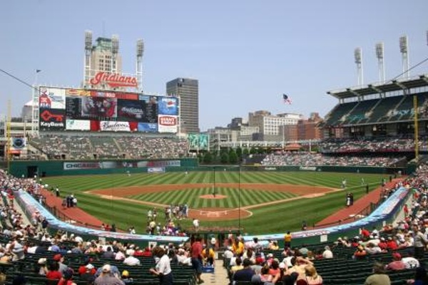 Team: Cleveland Indians City: Cleveland Stadium: Progressive Field Great baseball stadium photo of Progressive Field - or what I will always call 