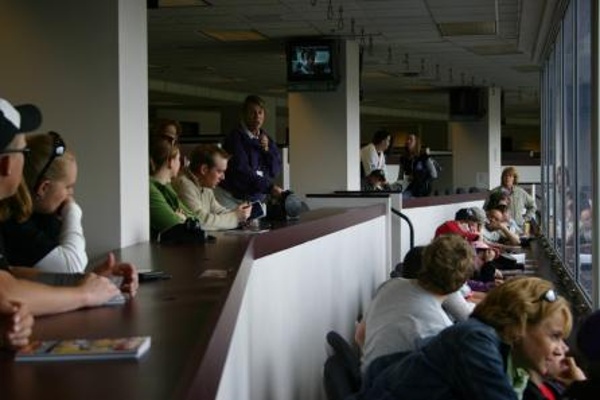 TEAM:Colorado Rockies CITY:Denver STADIUM:Coors Field   In the press box on our stadium tour.