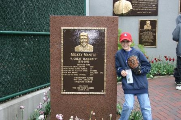 TEAM:New York Yankees CITY:New York STADIUM:Yankee Stadium   In Monument Park on a stadium tour of Yankee Stadium.