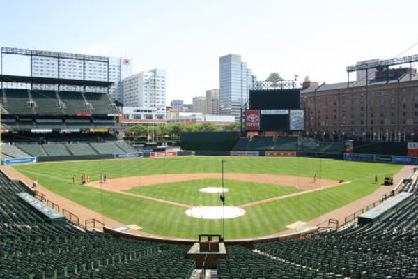 TEAM:Baltimore Orioles CITY:Baltimore STADIUM:Oriole Park   View of Camden Yards from the pressbox from our stadium tour.