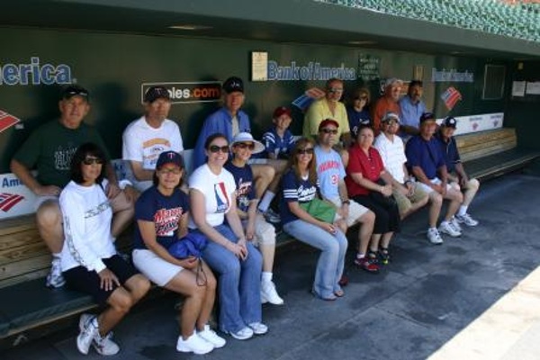 TEAM:Baltimore Orioles CITY:Baltimore STADIUM:Oriole Park   Our group tour in the Orioles dugout.