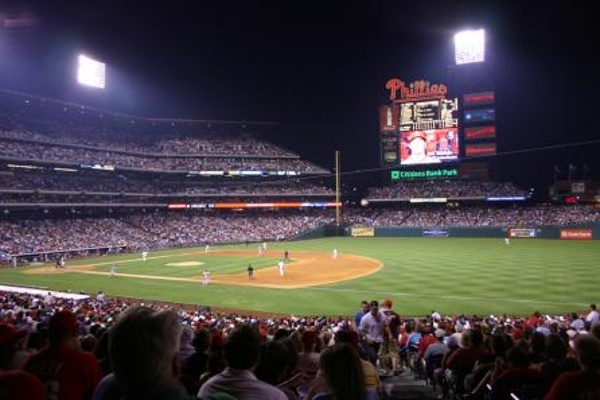 TEAM:Philadelphia Phillies CITY:Philadelphia STADIUM:Citizens Bank Park   Great view of Citizens Bank Park.