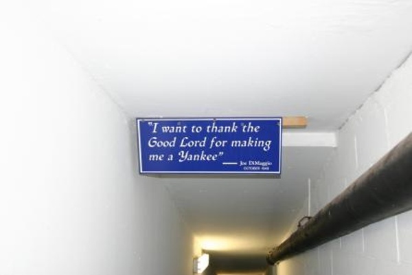 TEAM:New York Yankees CITY:New York STADIUM:Yankee Stadium   Famous sign at Yankee Stadium with quote from Joe DiMaggio...