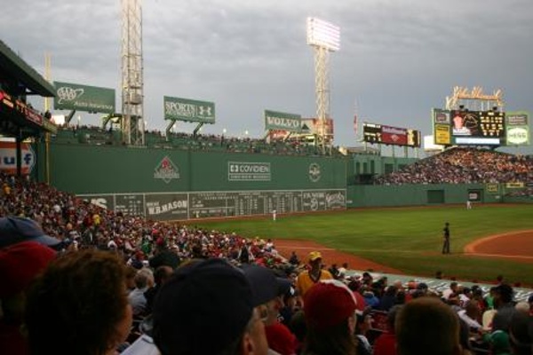 TEAM:Boston Red Sox CITY:Boston STADIUM:Fenway Park   View of the Green Monster from our seats.