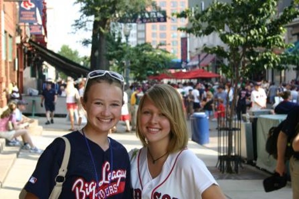 Team:Boston Red Sox City:Boston Stadium:Fenway Park  The girls on Yawkey Way, just outside the park.