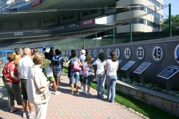 Team:New York Yankees City:New York Stadium:Yankee Stadium  Our small group tour in Monument Park.