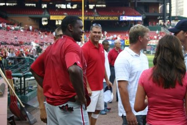 Team:Philadelphia Phillies City:St. Louis Stadium:Busch Stadium  Ryan Howard on the field pre-game at Busch Stadium. What a great guy...and player!