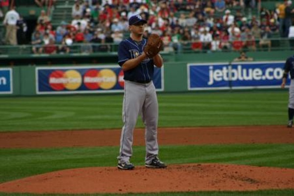 TEAM:Tampa Bay Rays CITY:Boston STADIUM:Fenway Park   Kazmir on the mound at Fenway.