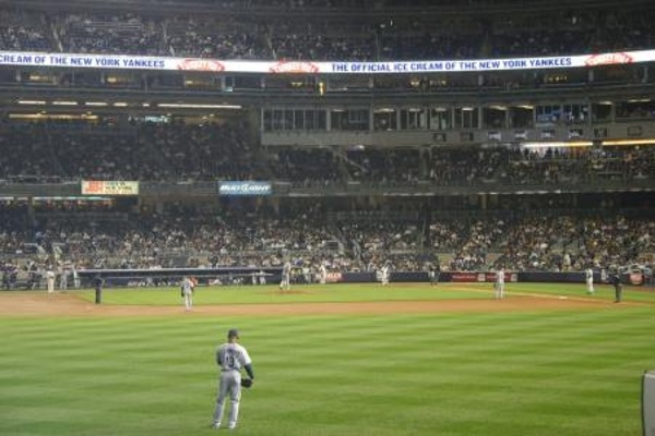 TEAM:New York Yankees CITY:New York STADIUM:Yankee Stadium   View from left field at the New Yankee Stadium.