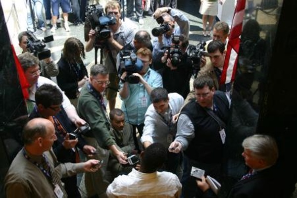 CITY:Cooperstown STADIUM:Hall of Fame Museum   Rickey Henderson holding a press conference at the Hall.