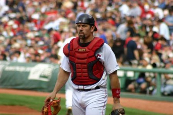 TEAM:Boston Red Sox CITY:Boston STADIUM:Fenway Park   Varitek walking out to the field.
