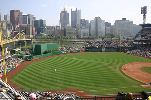 Walking thru PNC Park during the game to see different views