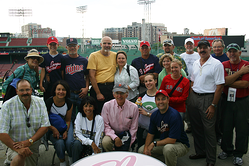 Big League Tours guests on a private stadium tour of Fenway Park