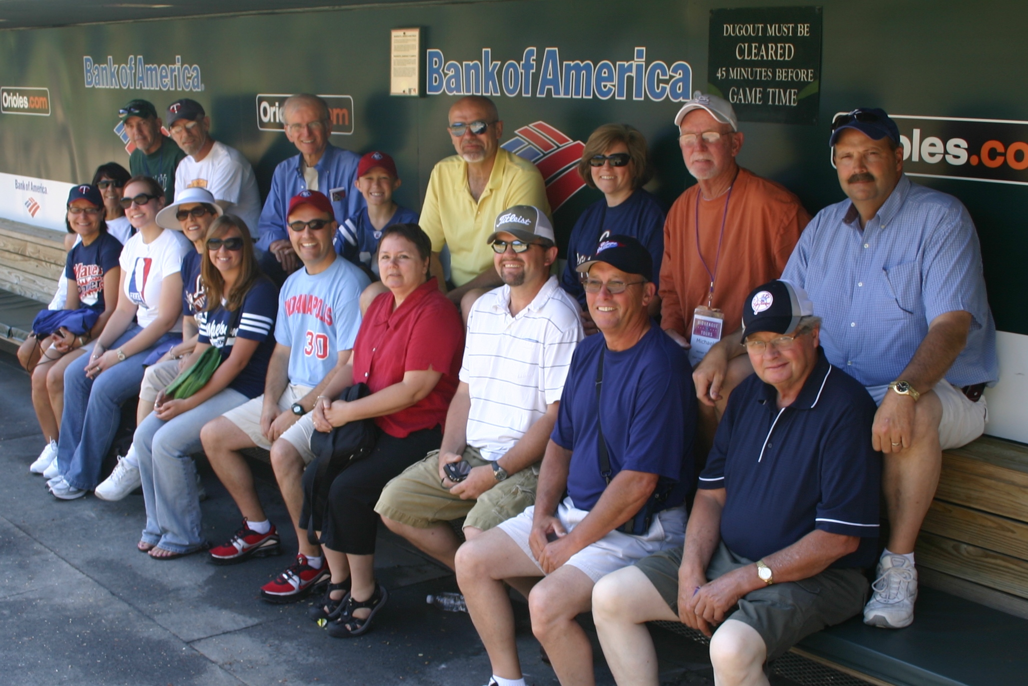 In the dugout at Oriole Park at Camden Yards