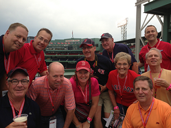 On the Green Monster at Fenway as part of our private ballpark tour.